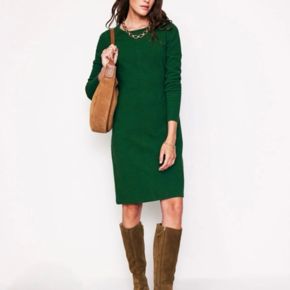 NWOT Boden Ellen Ottoman Dress in Pine Green